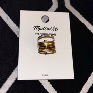 NWT Madewell Stackable double Rings Size: 7